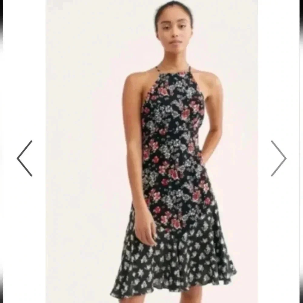 Intimately by Free People Red and Black Floral Dress size Small